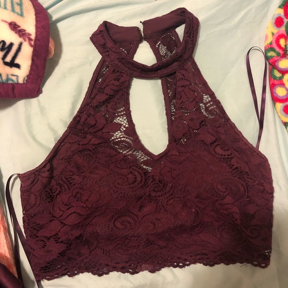 2 Piece Burgundy dress with flower printed bottom - Picture 7 of 7